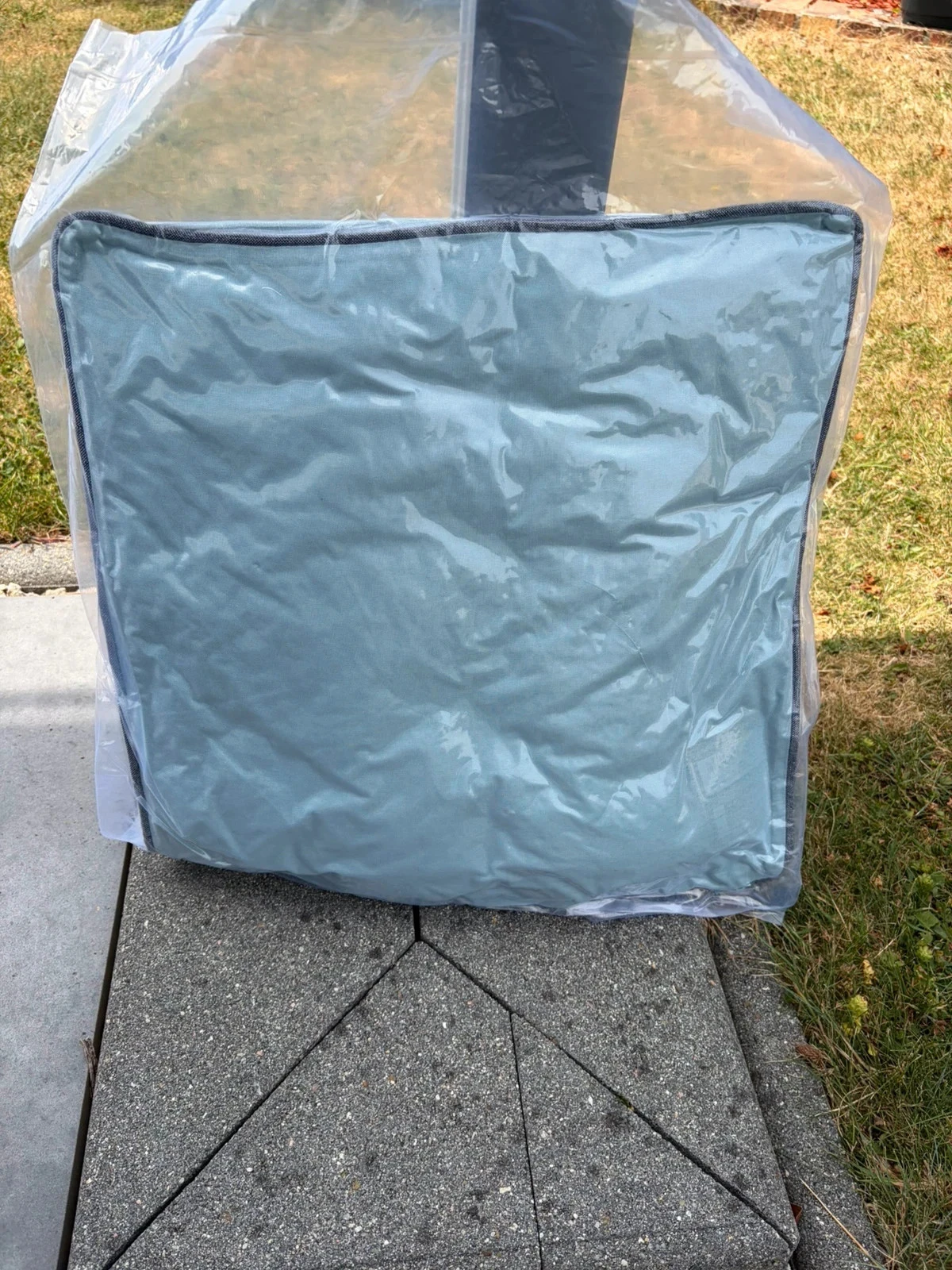 Coussin bleu neuf décoratif avec citation – photo 2